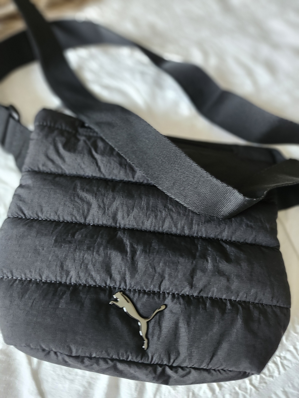 Puma Black Quilted Crossbody Bag - Men's Casual Shoulder Bag